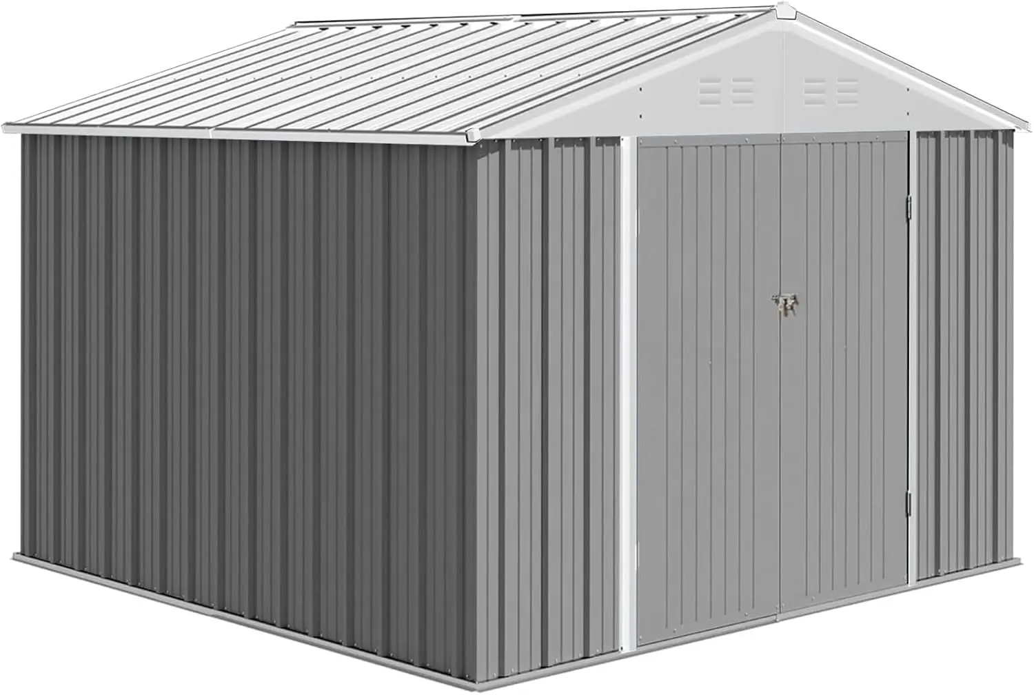 

Zstar 8 X 8 Ft Outdoor Storage Shed, Metal Garden Tool Storage Shed With Sloping Roof & Lockable Double Door For Backyard Patio