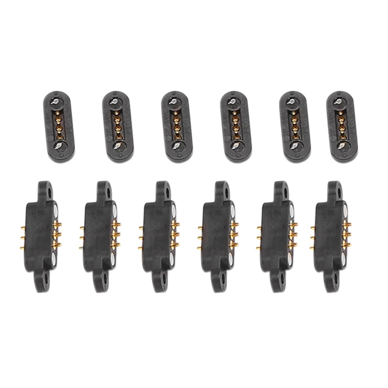 

6 Pairs Magnetic Pogo Pin Connector 3 Positions Magnets Pitch 2.3MM Through Holes Male Female Probe