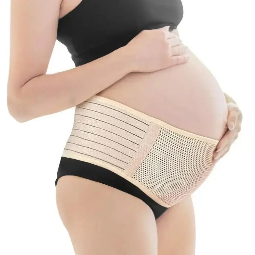 1 pçs cinto abdominal para maternidade respirável antenatal barriga suporte bandagem cáqui para mulheres grávidas