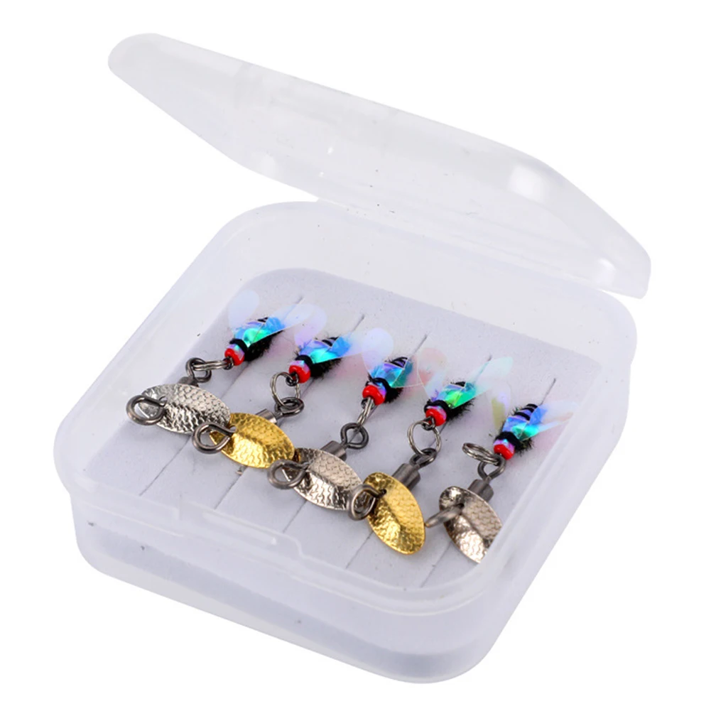 

5/10pcs Fly Hooks Lures With Box Flies Insect Bug Hook Lure Bait Fly Fishing Decoy Baits Sequins Fishhook Fishing Accessories