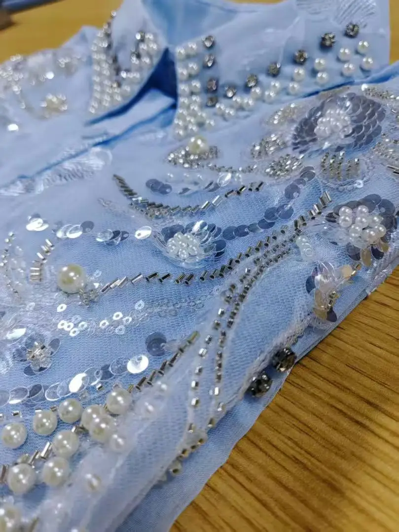 หรูหราสไตล์ Sparkle Rhinestones ผู้หญิงฤดูใบไม้ผลิฤดูร้อนหลวมเสื้อลําลองเสื้อ Oversize เสื้อนอก