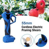 55MM Electric Pruning Shear 21V 600W Finger Protection 4-Speed LCD Display Cutting Diameter Lightweight Cordless Garden Tool
