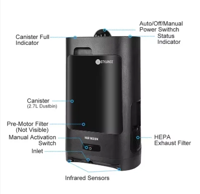 infrared induction automatic suction device，Hair salon special hair suction device.barber shop trash can hair suction tool