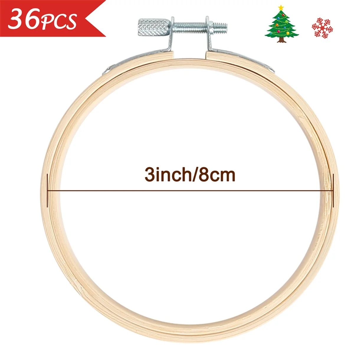 AA05 36Pieces 3Inch Embroidery Hoop Mini Embroidery Hoop Bamboo Round Hoop for DIY Craft Needlework, Sewing and Crafts 8cm