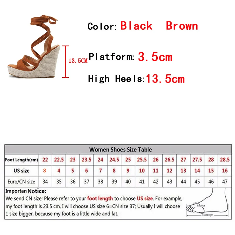 Liyke Fashion Lace-Up Summer Wedges Sandals Women Peep Toe Straw Rope Weav Thick Bottom Platform High Heels Ladies Dress Shoes