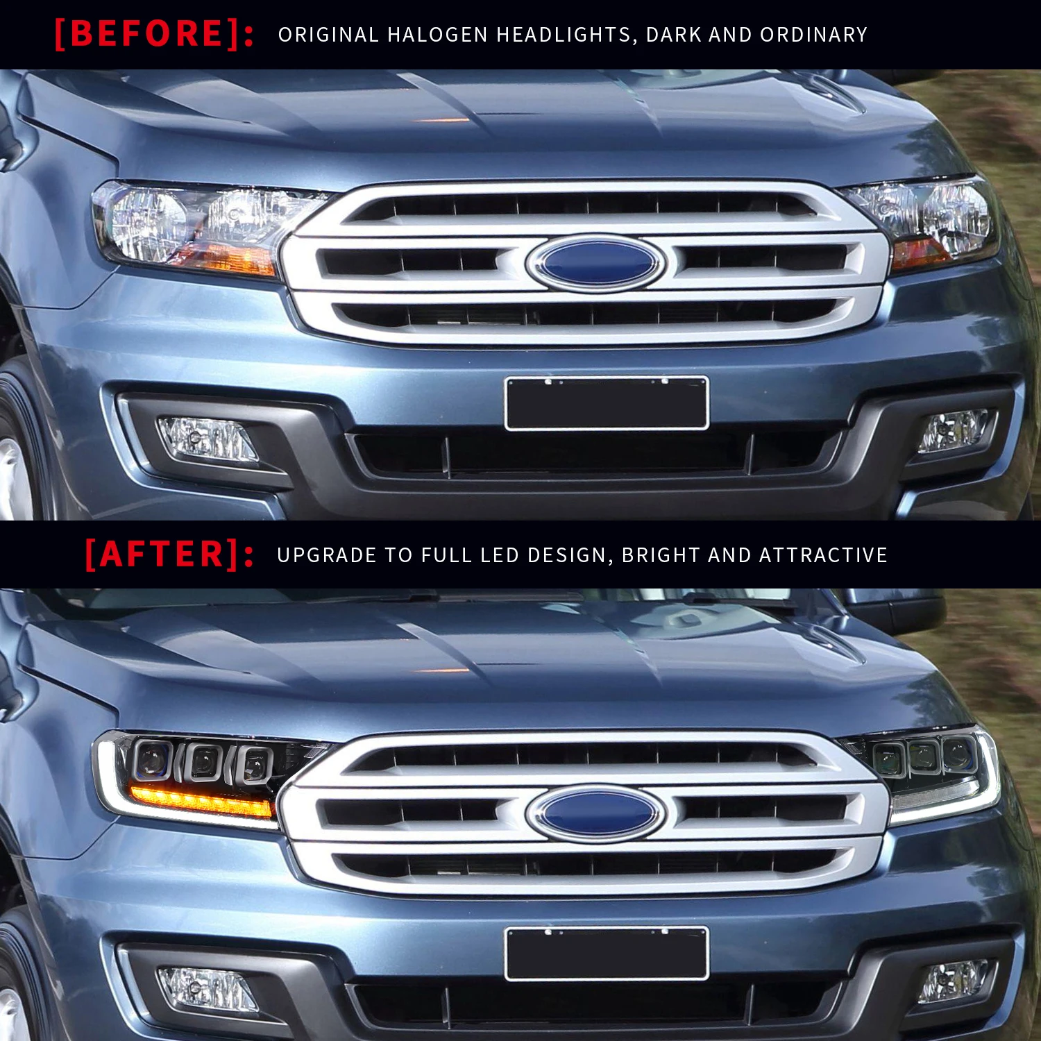 For Ranger Full LED DRL Front Lamp Sequential Turn Signal 2015-2020 T6 T7 Dual Beam Lens Headlights For Ford Ranger view 2