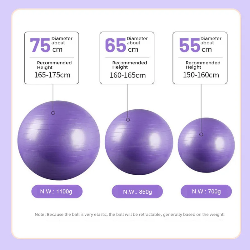 سميكة المضادة للانفجار كرة يوجا اللياقة البدنية الحمل التوازن التدريب عدم الانزلاق السلس ماتي النهاية البلاستيكية بيلاتيس ممارسة الكرة