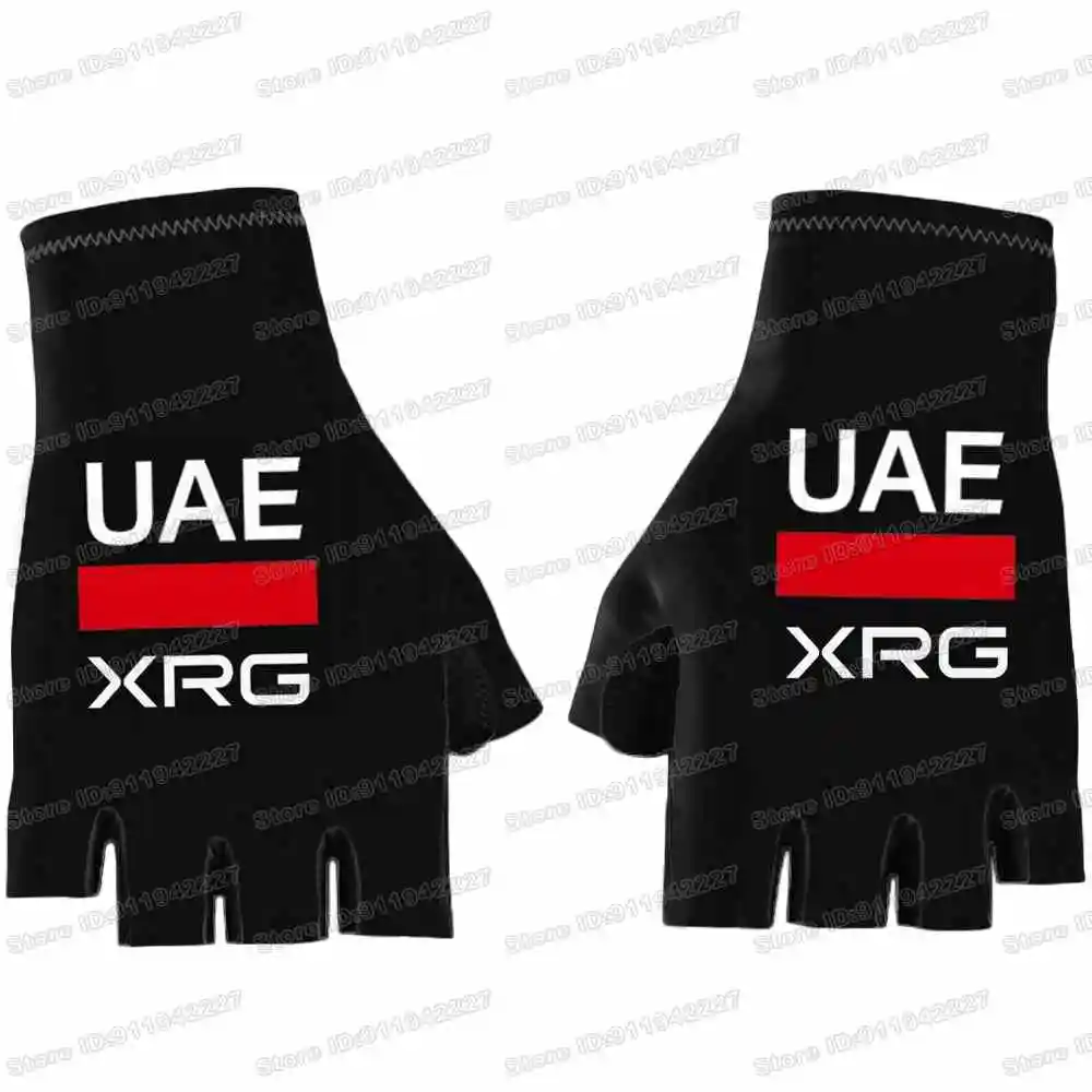 قفازات جل نصف إصبع مضادة للانزلاق لركوب الدراجات ، قميص دراجة الطريق ، قفاز رياضي MTB ، أصفر ، وردي ، فريق الإمارات العربية المتحدة ،