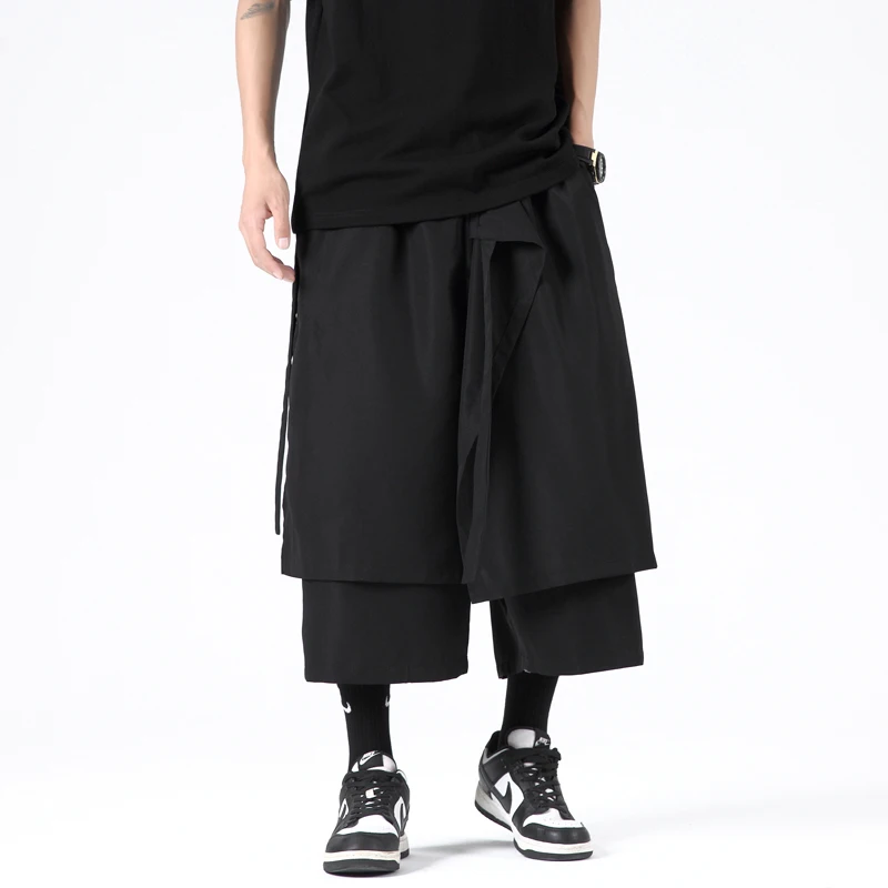 Summer Harem Pants Men Streetwear Jogging Calf-Length Pants Fashion Hip Hop Casual Pants Male Oversized Sweatpants