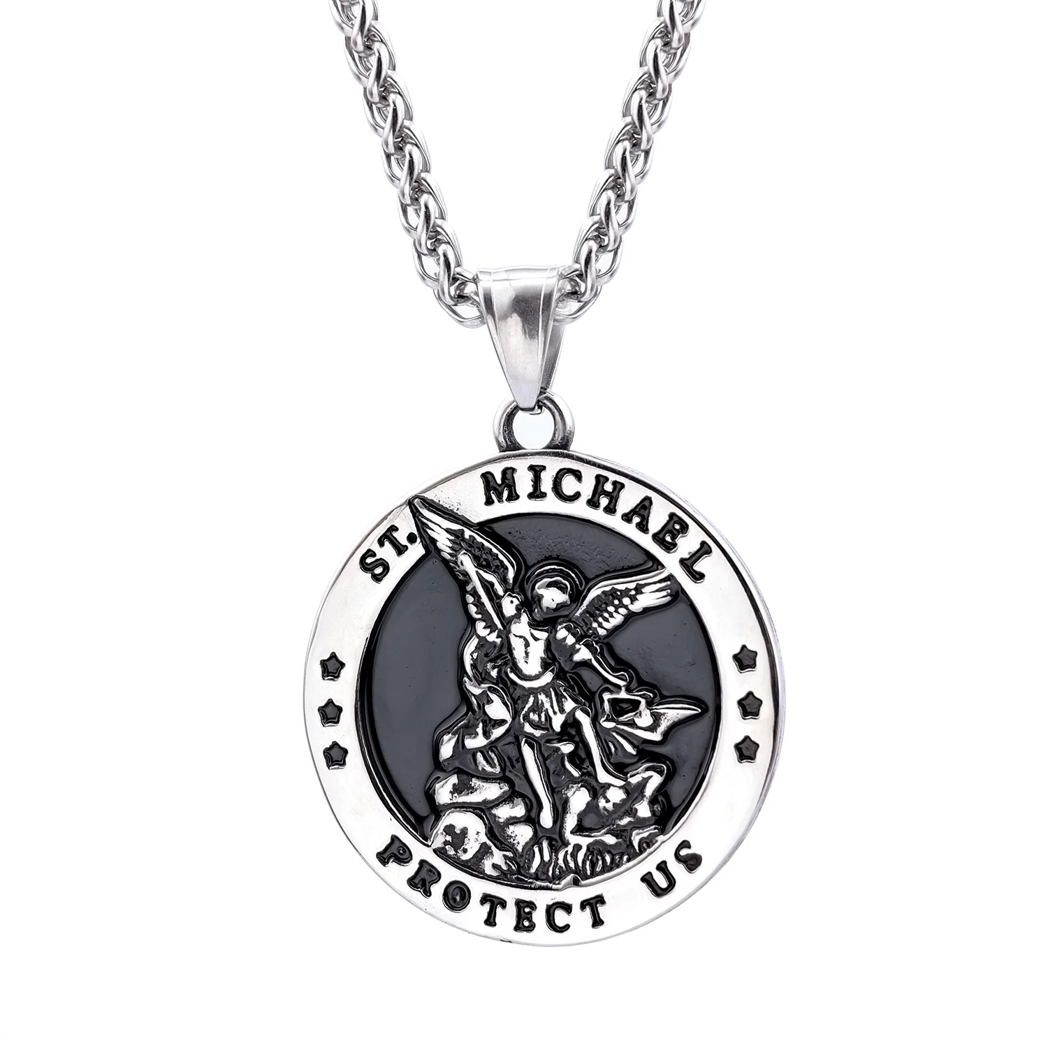 

Pendant Heart Necklace Women's Jewelry Devil Wings Archangel Michael Chris Pendant