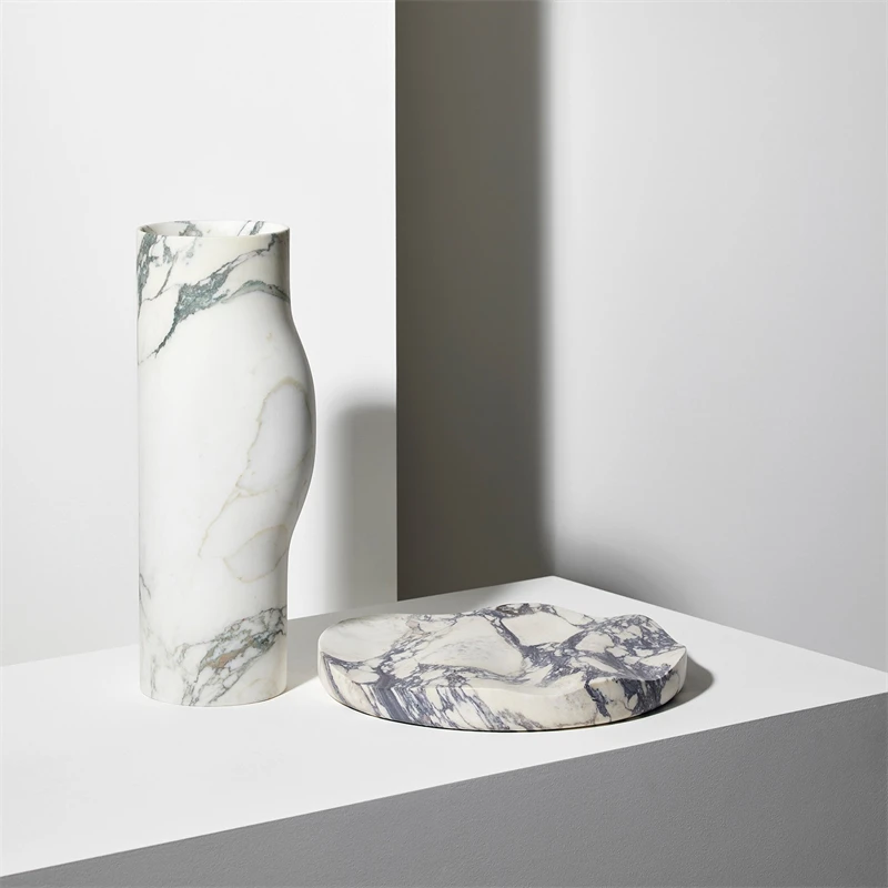 

Calacatta Viola Water Texture Natural Marble Jewelry Tray Small Accessory Trinkets Storag for Hotel Home Decoration Ornaments