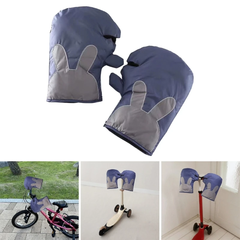 1 Pair Children's Scooter Gloves Thicked Warm Mittens Hand Muffs for Boys Girls Windproof Bike Riding Gloves