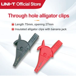 UNI-T UT-C04A Through Hole Alligator Clips 27mm Banana Plug Insulated Alligator Clips For Multimeter Probe Pen