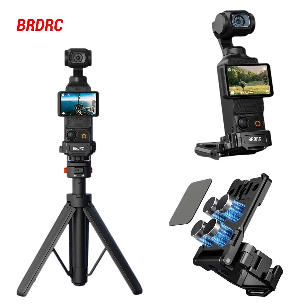 

BRDRC Magnetic Adapter Frame for DJI Osmo Pocket 3 Camera Expansion Bracket Desktop Mount Base Portable Photography Accessories