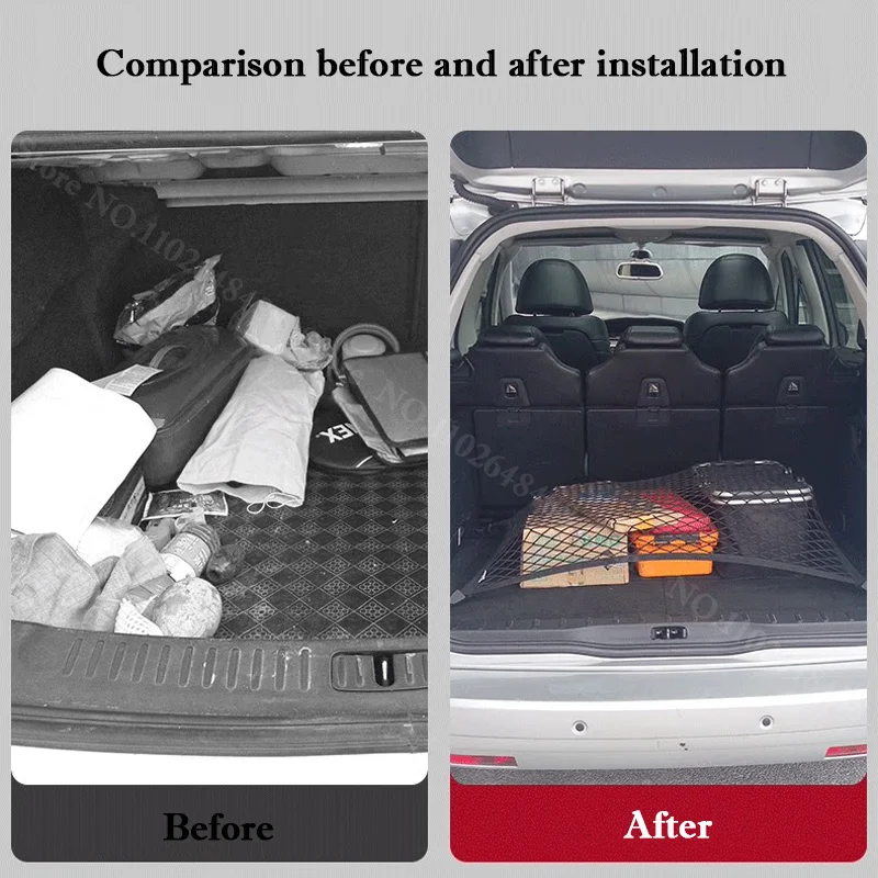 For BYD Seal 6 DM-i Touring Car Rear Cargo Net Adjustable Elastic Mesh Storage Organizer Large Capacity Stretchable Trunk Net