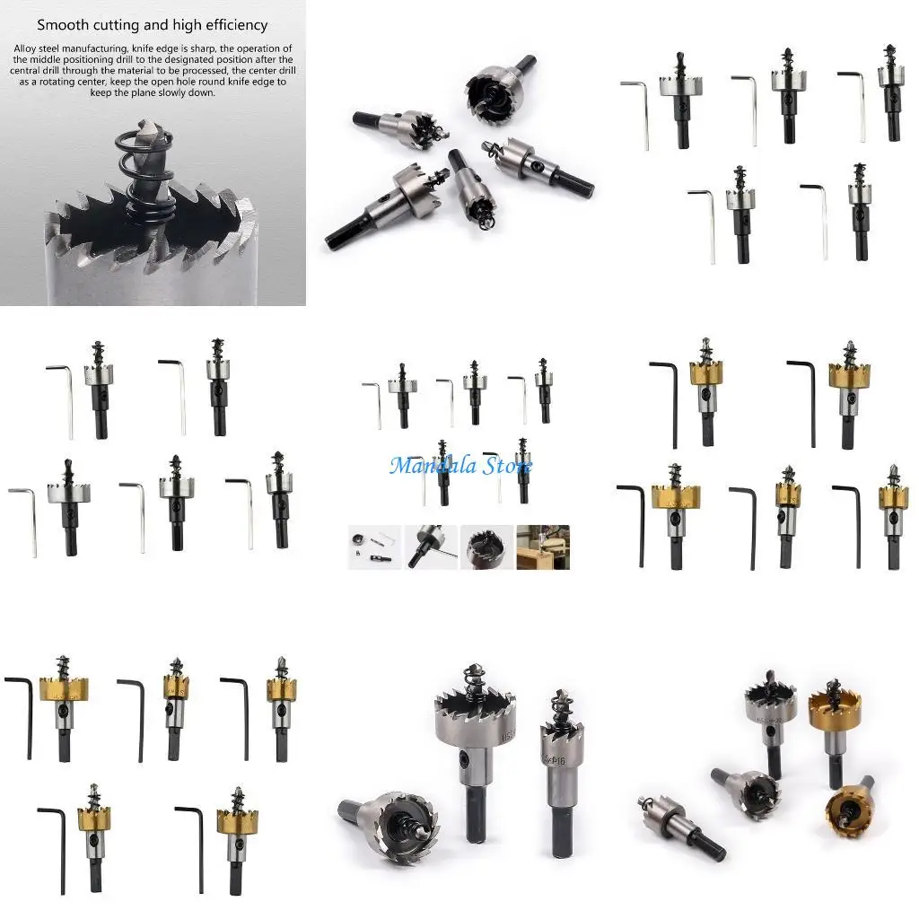 

U2JC 5PCS Hole Cutters 16-30mm High Speed Steel Drill Bits Metal Hole Cutter Drilling Hole Cutter Set