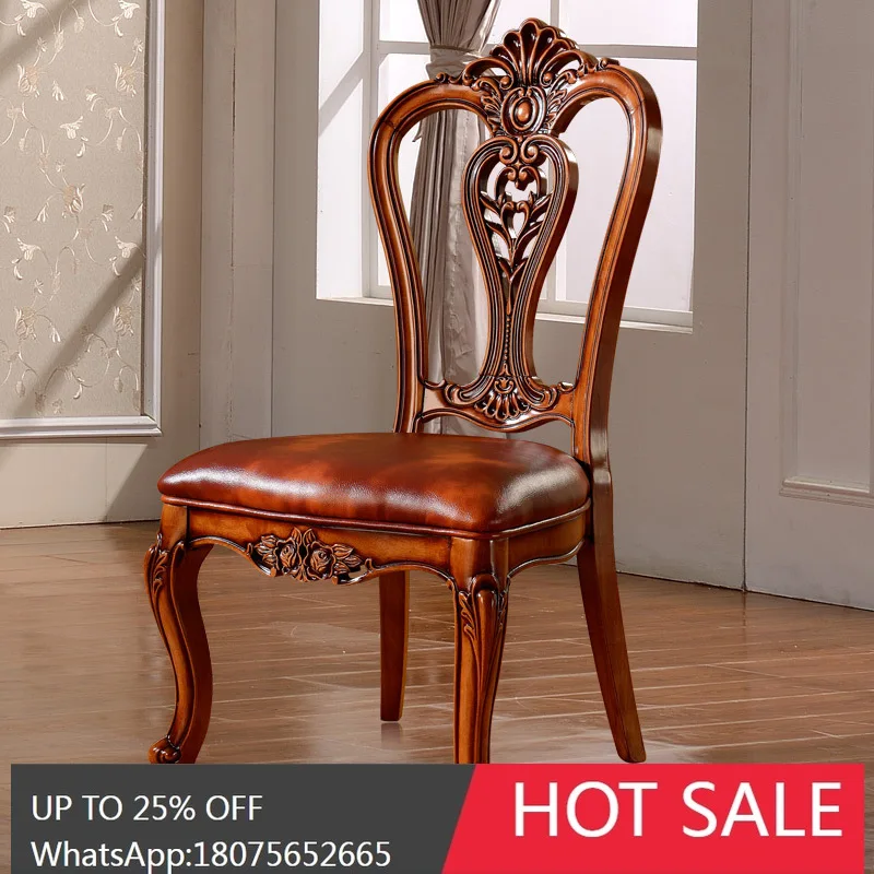 

SGF European high-end dining chair, luxury leather dining chair, all solid wood high-end feeling