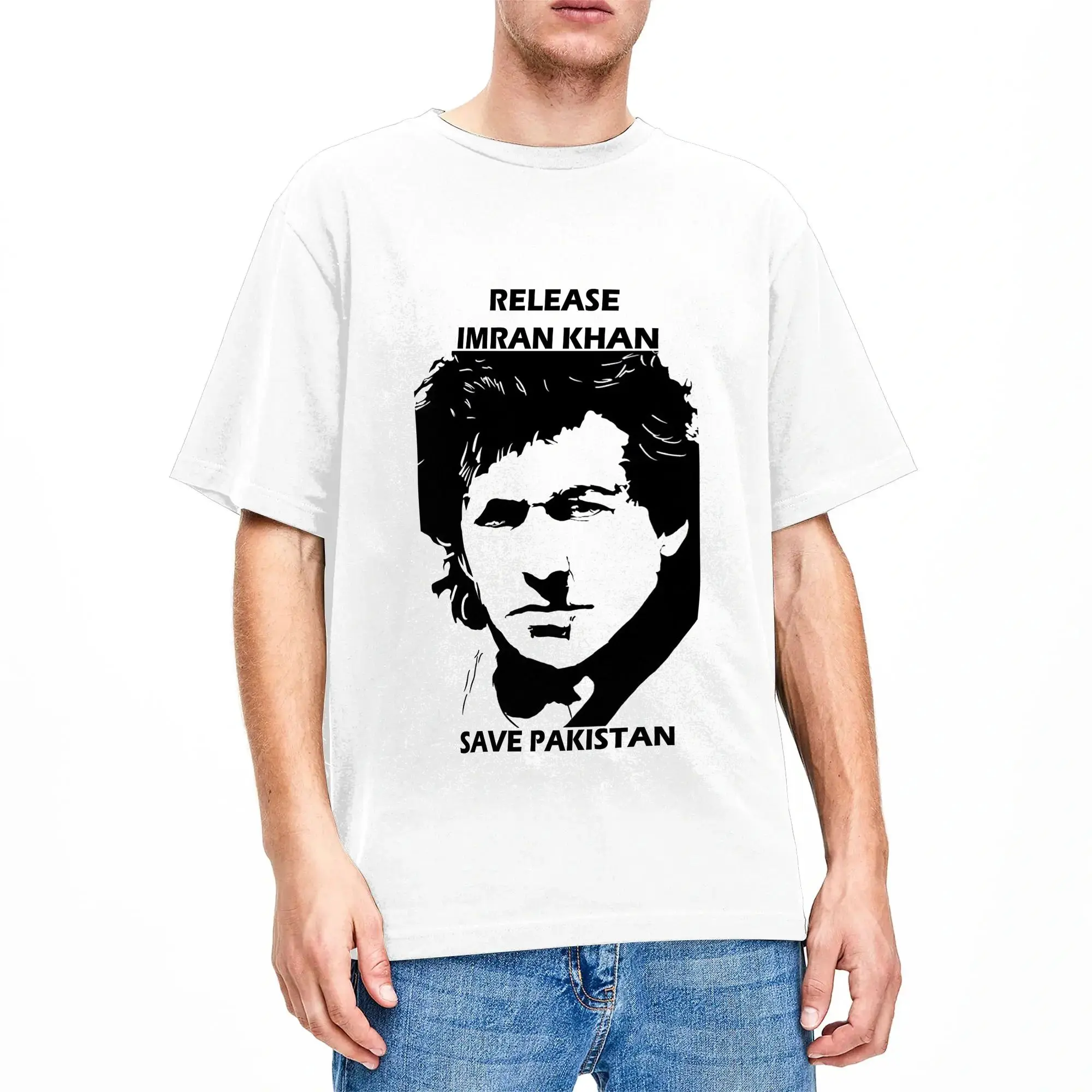 Freedom For Imran Khan Save Pakistan  T Shirt  Leisure T Shirts Short-Sleeve Tshirt Beach 100% Cotton 4XL 5XL 6XL Clothes