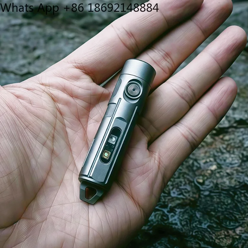 

Titanium Alloy Flashlight Mini Portable Rechargeable UV Crowbar Integrated Keychain