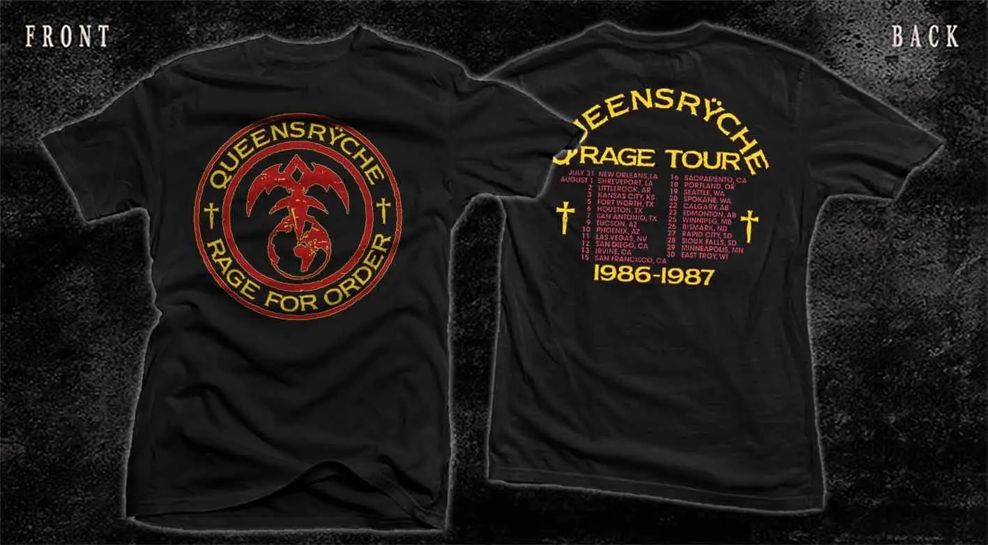 New Dtg/dtf Printed T-shirt QUEENSRYCHE Rage for Order