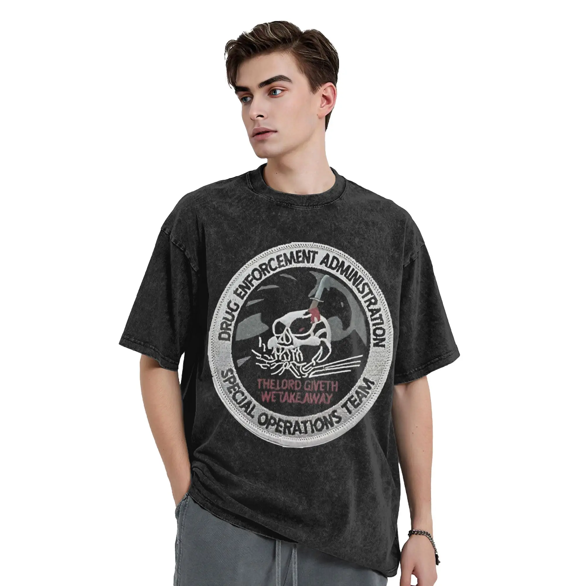 DEA Special Agent USA T Shirts Hip Hop Washed 100% Cotton Oversize T-Shirt  Novelty for Men Women Tops Streetwear Summer Tees