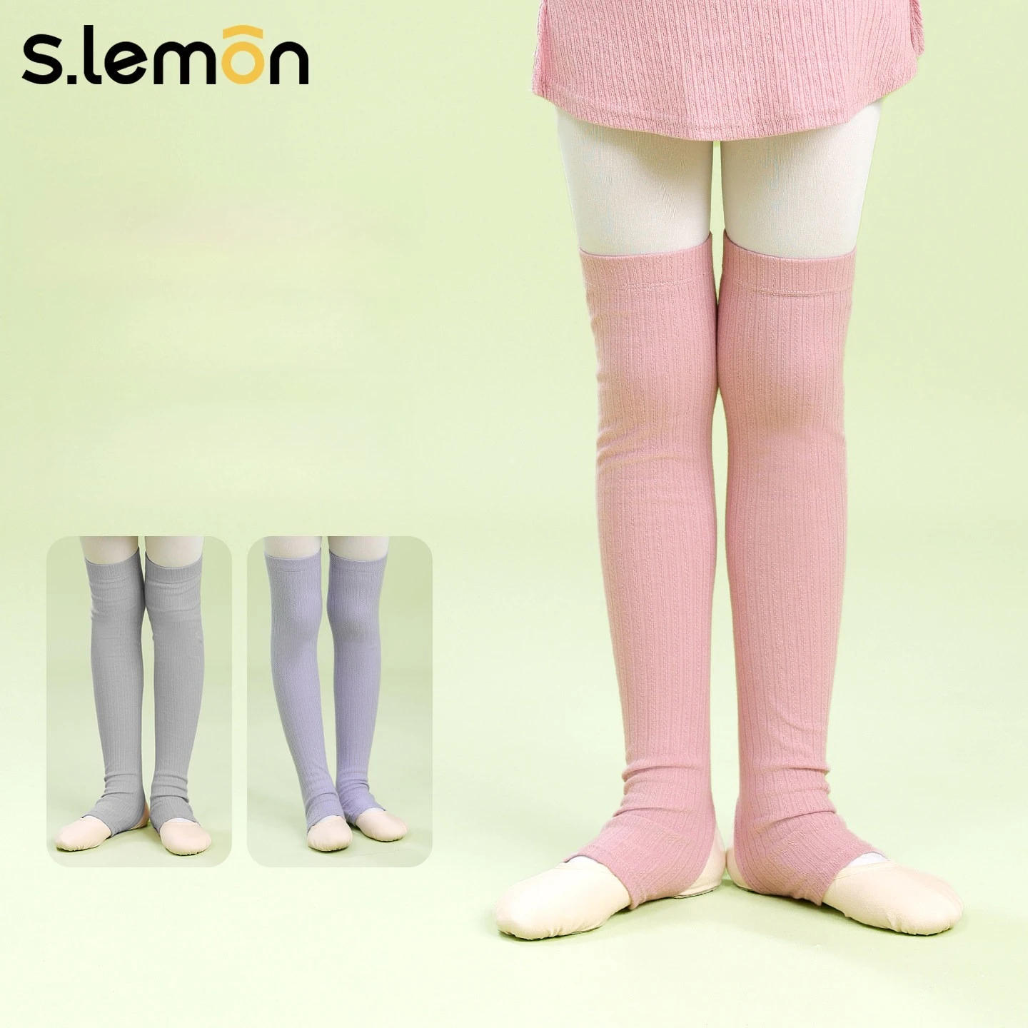 

Kids Ballet Leg Warmers for Girls Warm Over Knee Dance Socks with Toe Hole, Knit Winter Leg Warmers for Children’s Dance Class