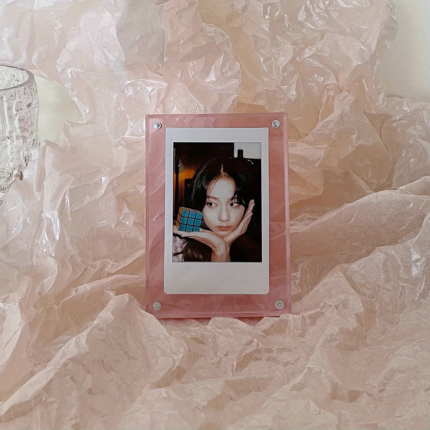 Instagram Polaroid 3-inch frame, acrylic table, transparent laser chasing star girl, small card frame, 3-inch photo