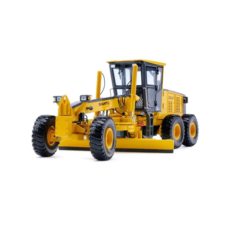 Diecast 1:35 Scale SHANTUI SG21 Grader Loader Alloy Engineering Vehicle Bulldozer Model Collection Souvenir Display Ornaments