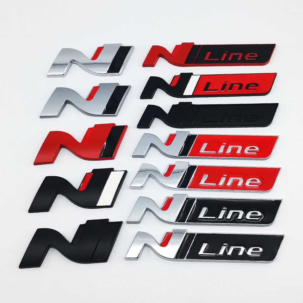 3D Metal N Line Logo Sticker Emblem Badge Decal Front Grille For Hyundai Nline I10 I20 I30 Tucson Sonata Elantra Car Accessories view 6