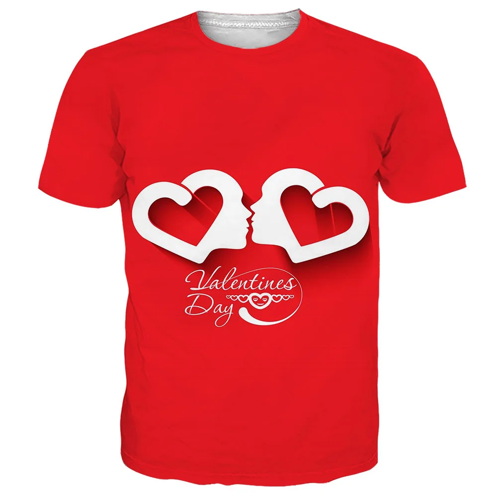 

Valentine's Day Gifts Men's Short Sleeve Crew Neck T-shirt Summer Outdoor Special Casual Comfort Tops Harajuku Woman S-7XL