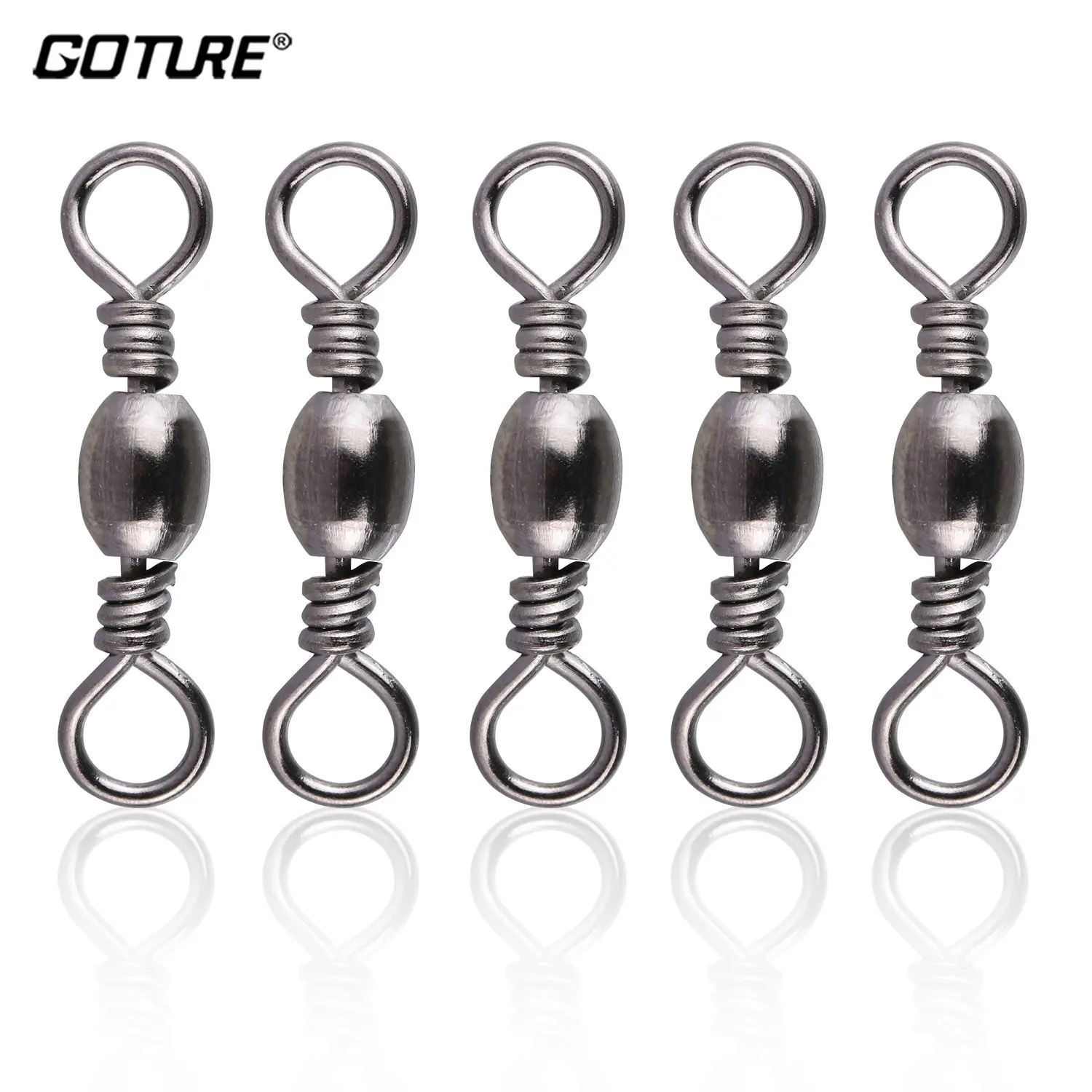 Goture 200pcs Fishing Rolling Swivel Snap Drag 16kg-70kg Stainless Steel Fishhooks Barrel Swivel Fishing Tackeles Line Connector