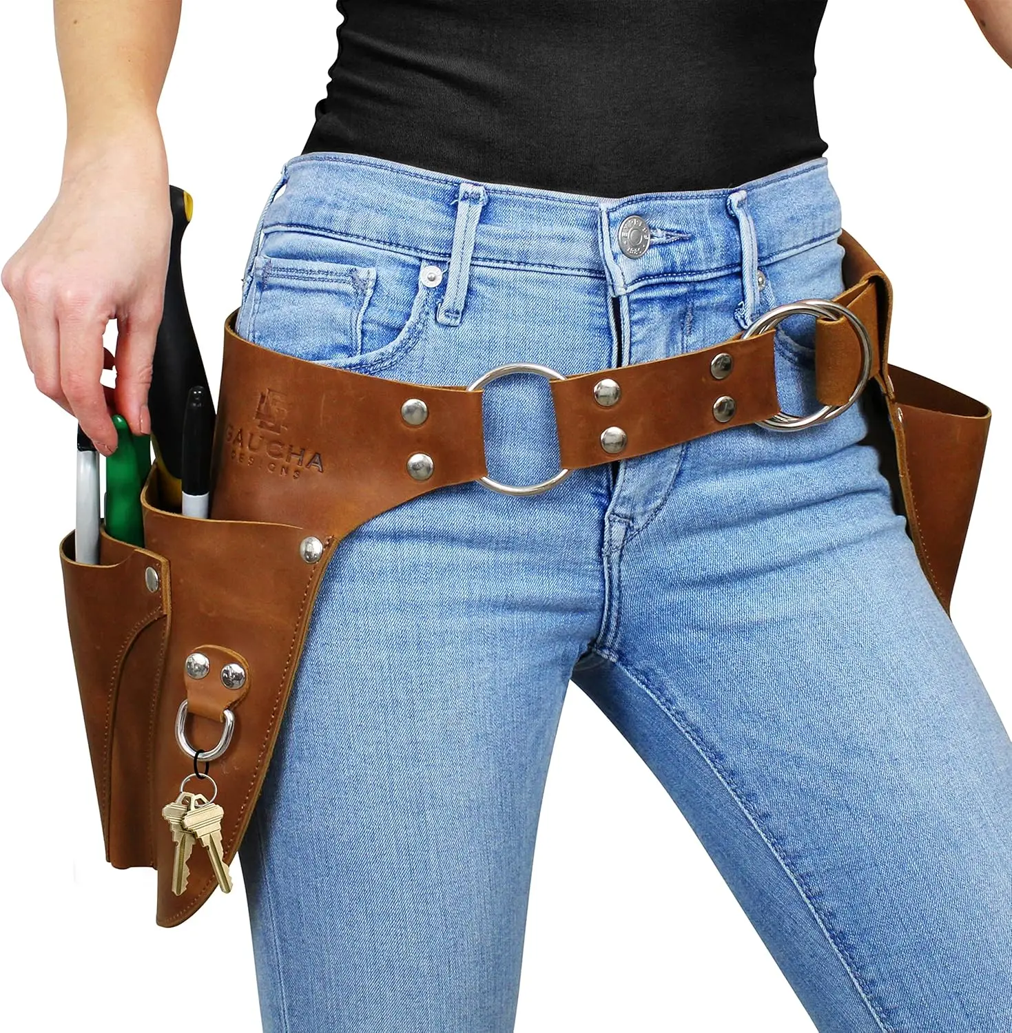 Leather Garden Tool Belt - Gardening gifts for women- Utility belt - Garden Tools Organizer Holster Pouch