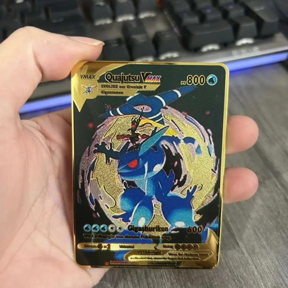 Hiszpańskie karty Pokémon Metalowe litery Pokemon Hiszpańskie Pokemon Żelazne karty Mewtwo Pikachu Gx Charizard Vmax Cartas Pokémon Vmax