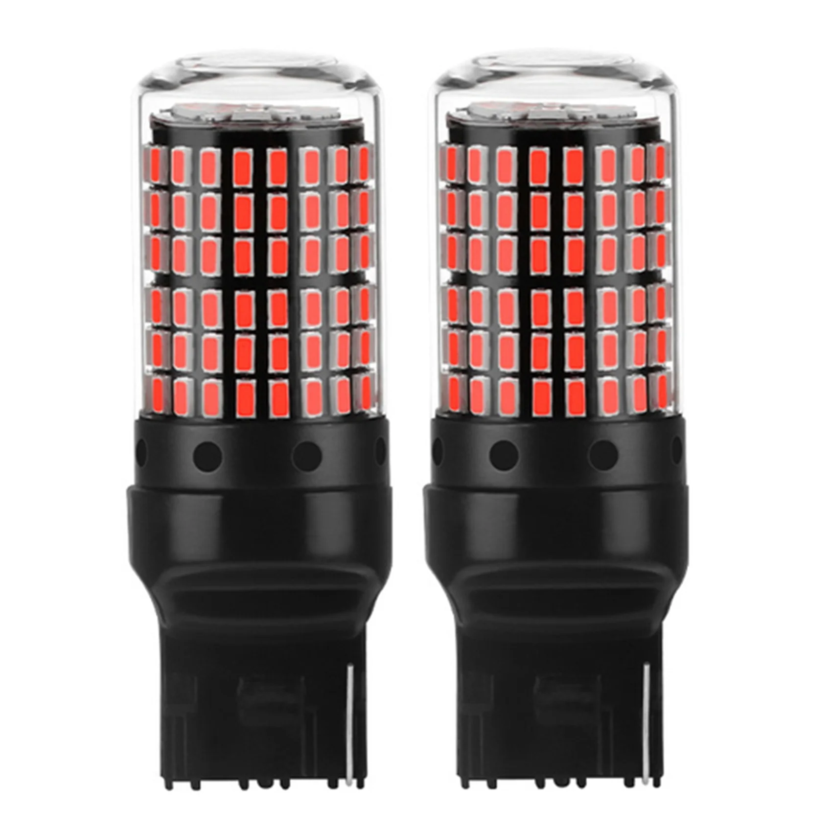 2X Car 3014 144Smd Canbus T20 7440 W21W LED Bulbs for Turn Signal Lights Parking Brake Lamp Reversing Lights Red