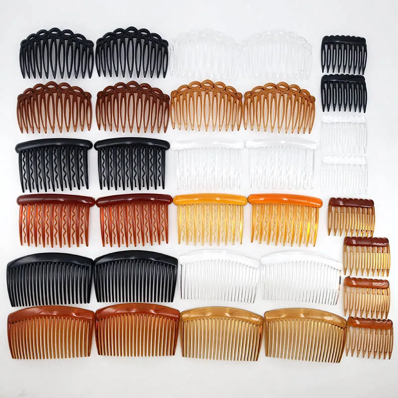 32pcs (9 teeth +11 teeth +17 teeth +23 teeth) 4 styles of 4 colors each 2 retro plastic hair comb set for women