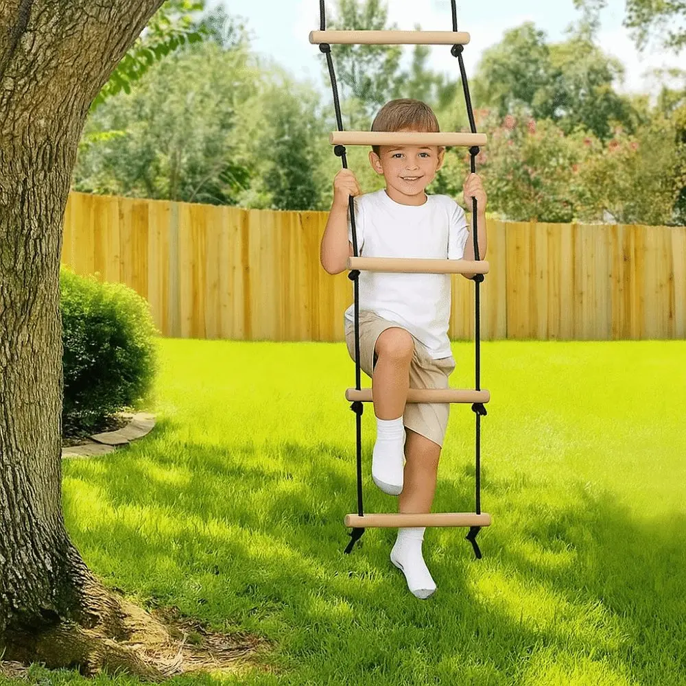 Schommel Fitness Speelgoed Klimtouw Houten tuinmeubilair Kinderen Klimtouw Grappige hangende schommelstoel voor kinderen voor tuin