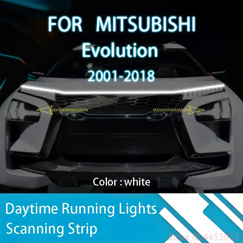 

59 Inch Start Scanning LED Strips FOR Mitsubishi Evolution 2001-2018 Daytime Running Light Car Hood Decorative Lamp 12V