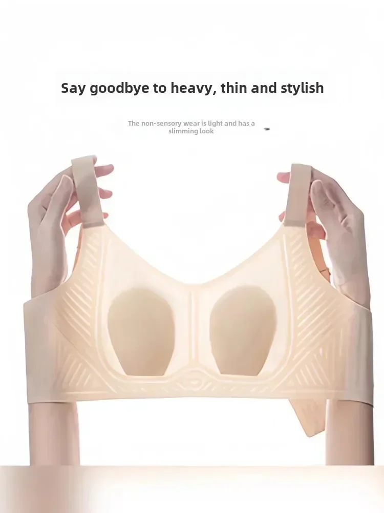 KUCLUT Big Chest Small Ultra-thin Breathable, Non-underwire, Anti-bacterial and Comfortable Adjustment Bra