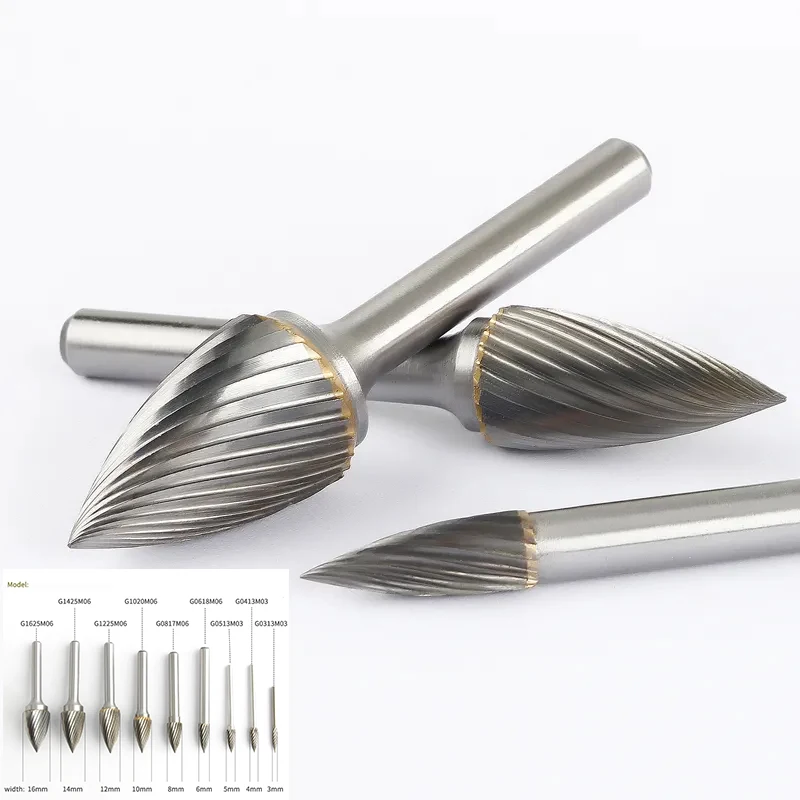 

Sharp Head Alloy Rotary Tungsten Steel 1pcs Hard Metal Milling Cutter Wood Carving Grinding Head G-Shaped Tip