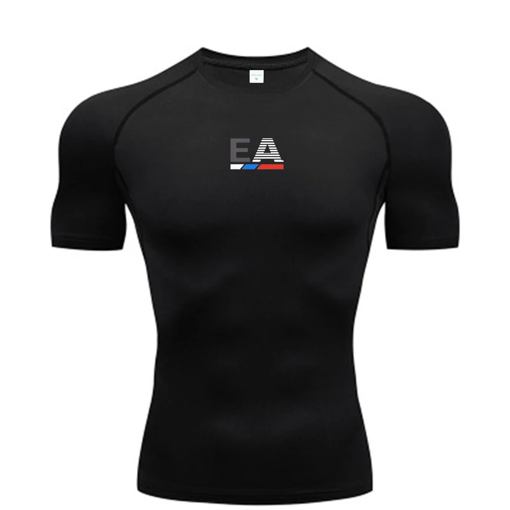 Men Running Compression T-shirt Short Sleeve Sport Tees Gym Fitness Sportshirts Male Jogging Tracksuit Homme Athletic Shirt Tops