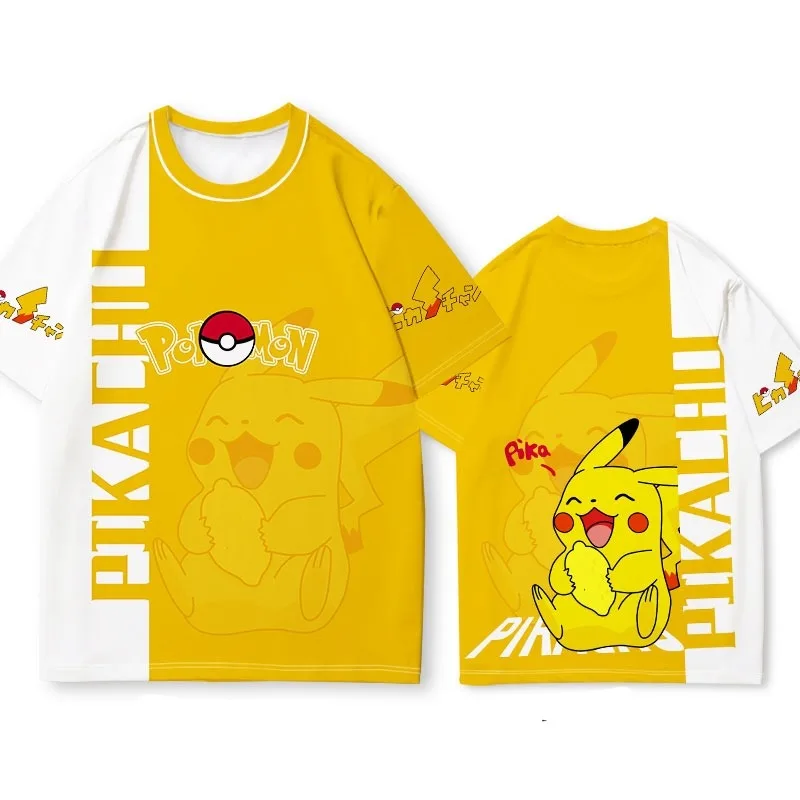 3d-impresso-pok-E-mon-pikachu-em-torno-do-pescoco-casual-manga-curta-solta-secagem-rapida-casal-roupa-pai-filho