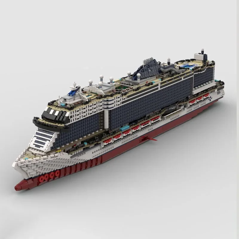 جديد MOC بنة نموذج باخرة شاطئ البحر الفاخرة كروز وحدات لعبة أطفال هدية لتقوم بها بنفسك مجموعة التجميع #5