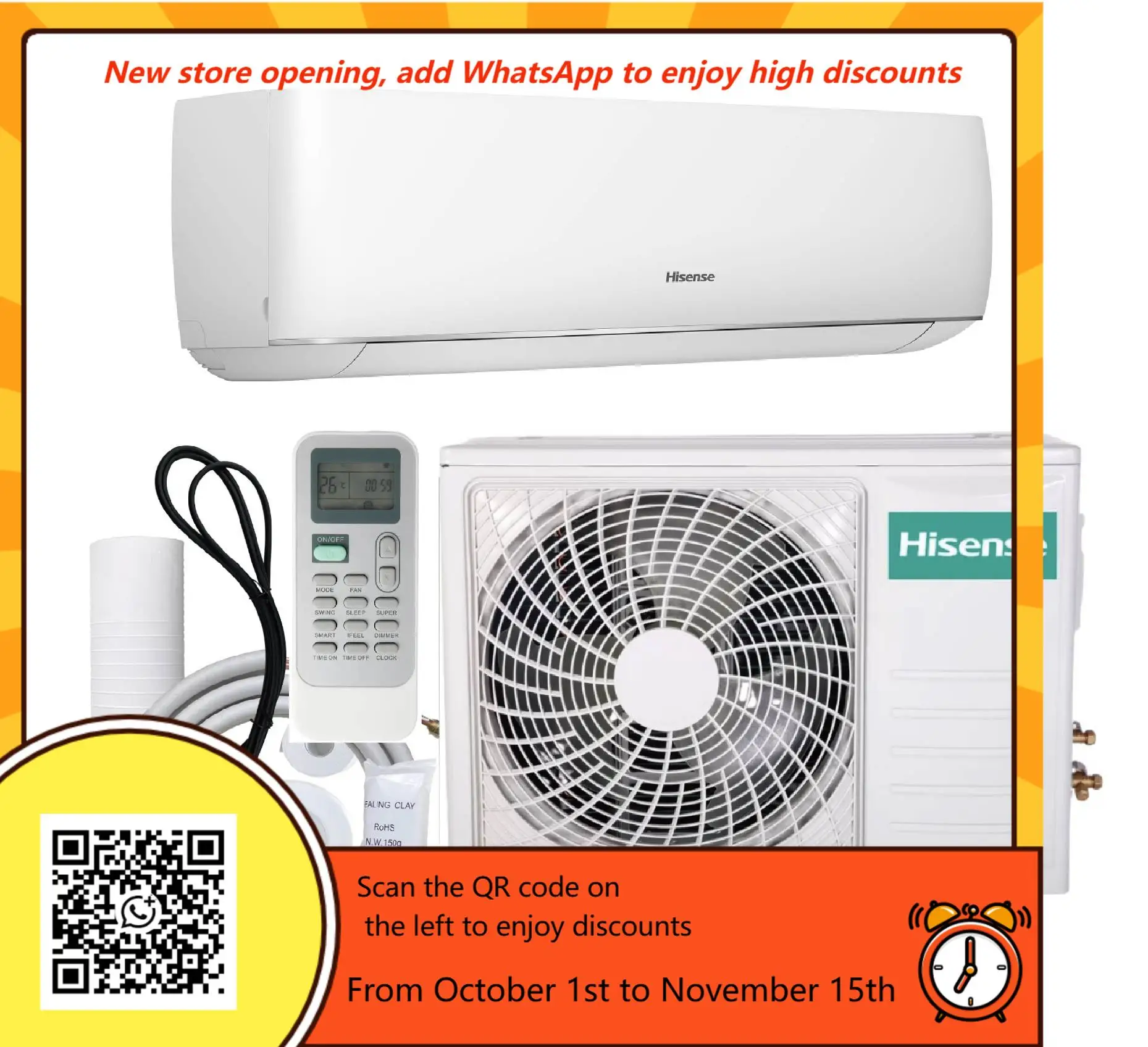 هايسنس 12000BTU مكيف الهواء العاكس التبريد والتدفئة سبليت نوع تكييف الهواء المثبت على الحائط أسعار المصنع #1