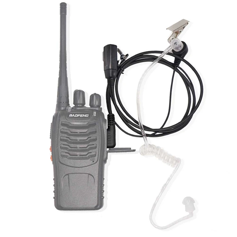 2 دبوس PTT MIC سماعة السرية الصوتية أنبوب داخل الأذن سماعة ل كينوود TYT Baofeng UV-5R BF-888S CB اتجاهين راديو الملحقات