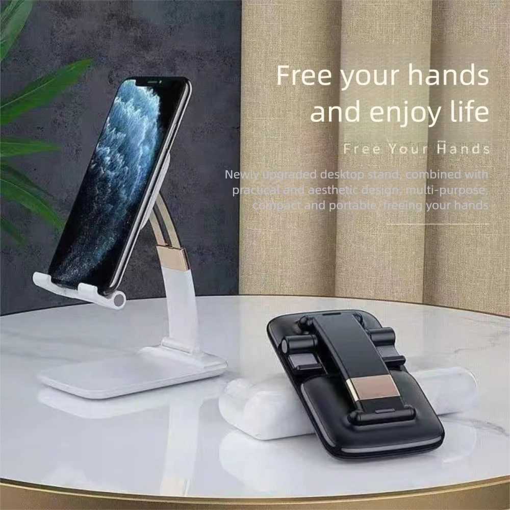 

Multifunction Foldable Mobile Phone Stand Silicone Protection Adjustable Phone Holder Stable Portable Desktop Tablet Holder