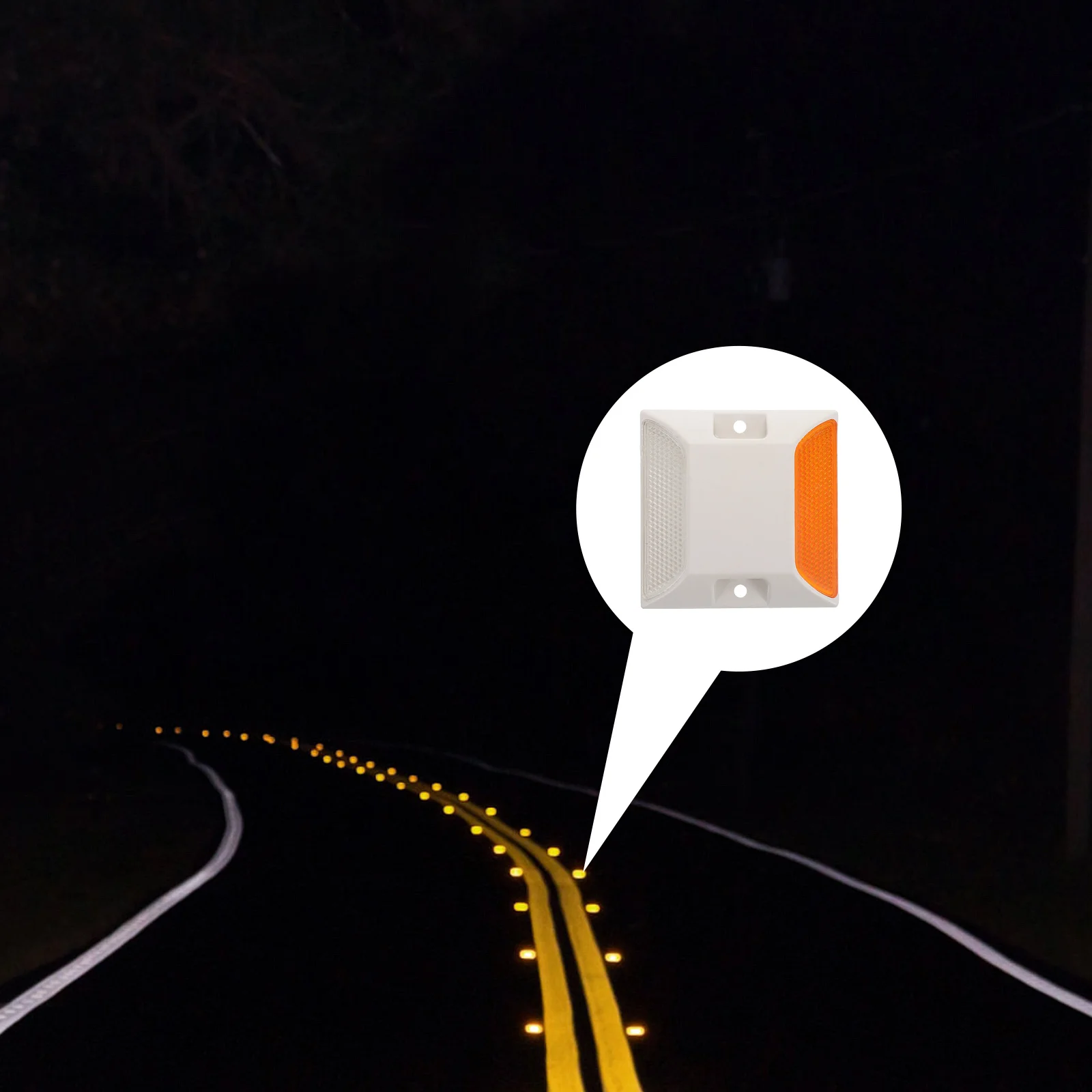 Dual Sided Reflective Pavement Marker Sturdy Plastic Driveway Markers for Enhanced Night Visibility Road Safety Signage No Tools