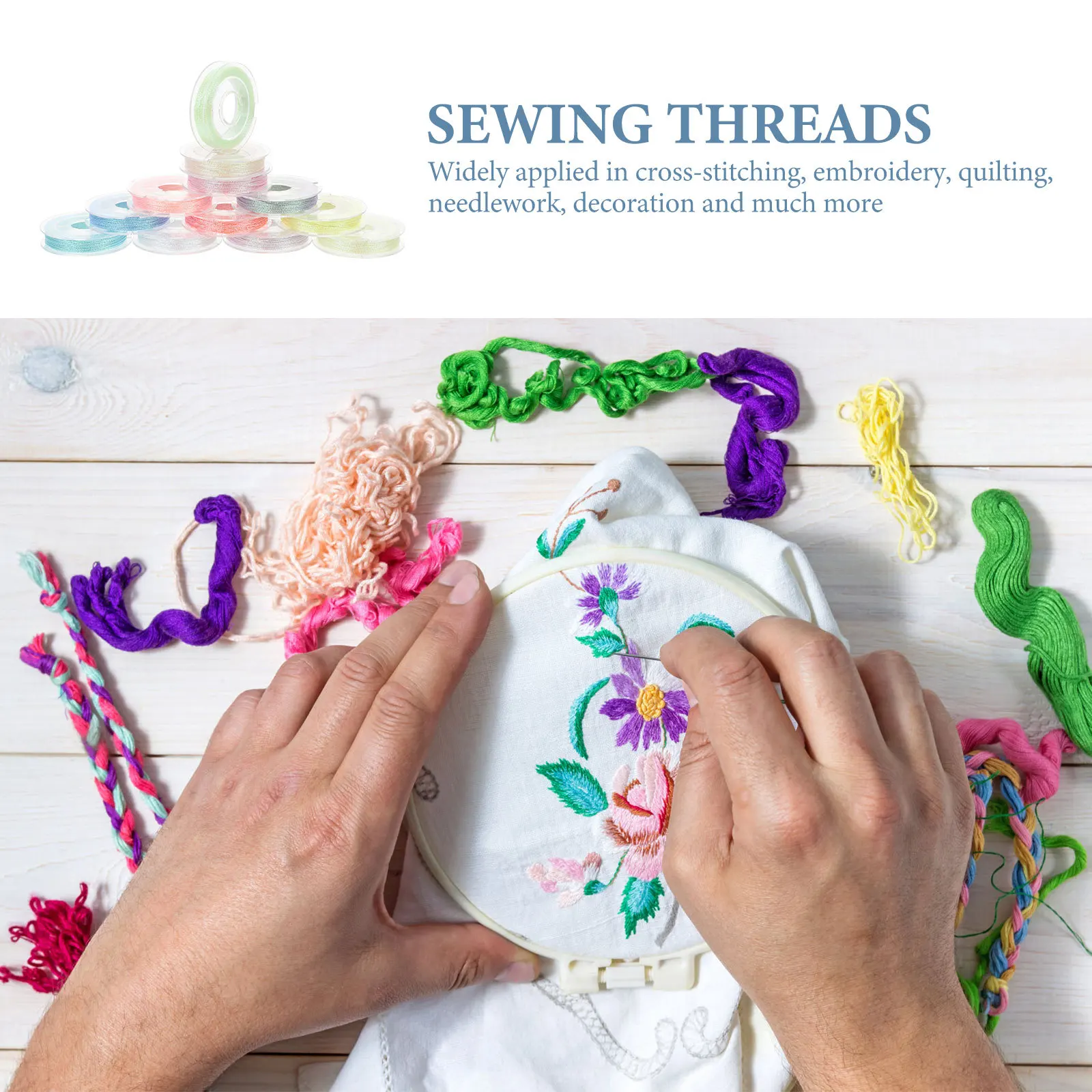 

12 Rolls Multi-Color Glow Embroidery Thread Professional Luminous Sewing Floss for Quilting Cross Stitch Fun Craft Activity