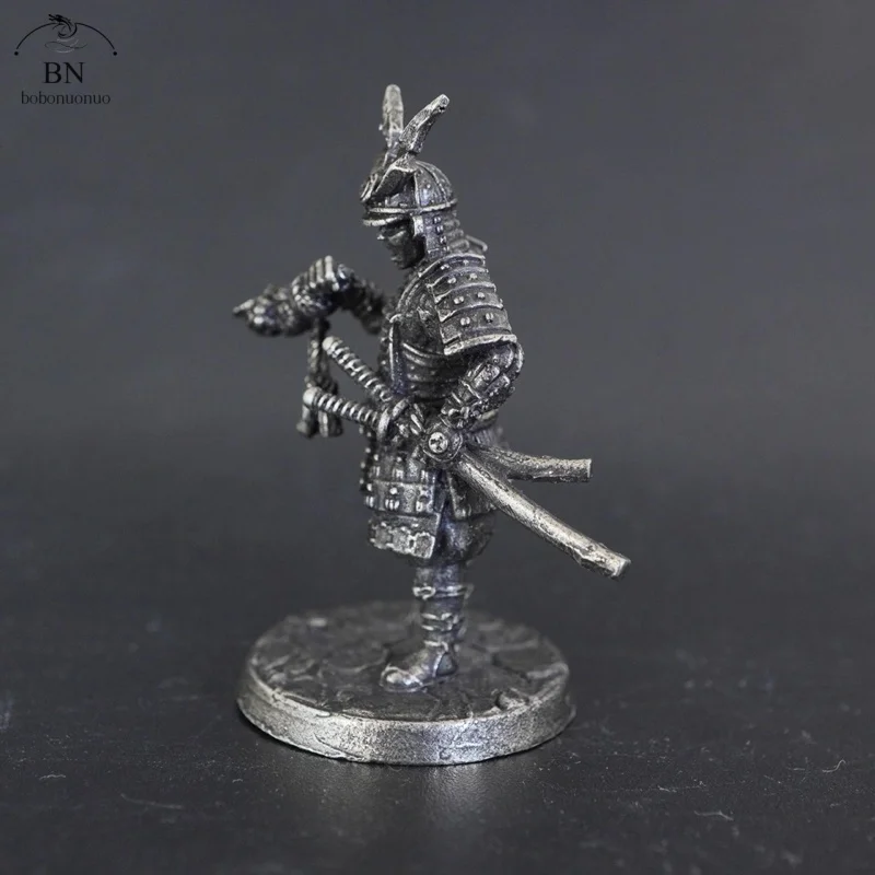 White Copper Japanese Male Soldier Japanese Shogunate Samurai Character Ornament Full Set About 4cm Action Figure Model Toys