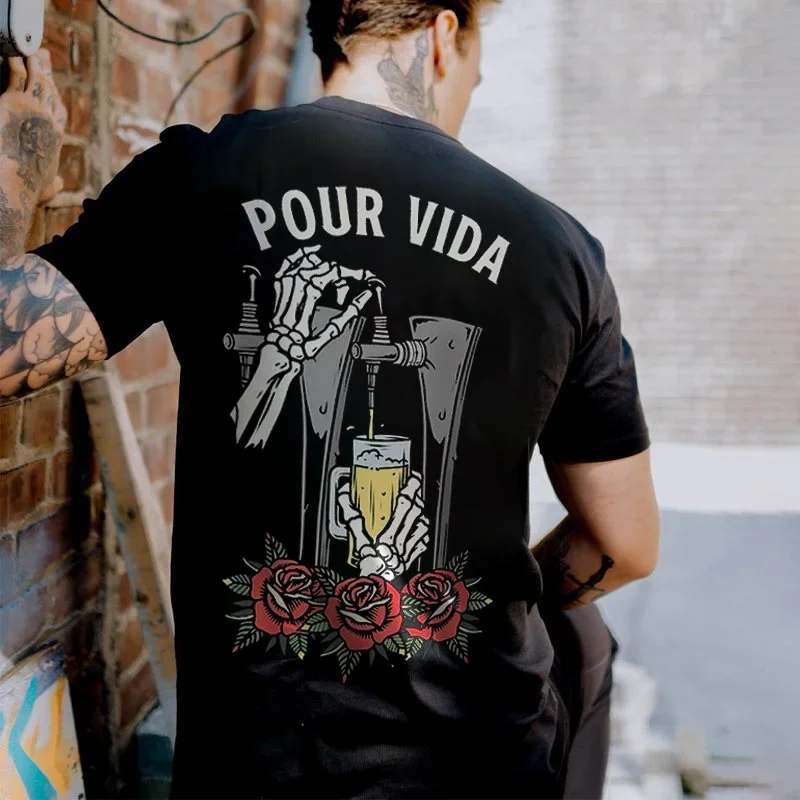 2025 HOT Horror Devil Dark Punk Skull Graphic Tshirts Harajuku Retro T-Shirt Unisex Black White Casual Tee Summer Tee Camisetas