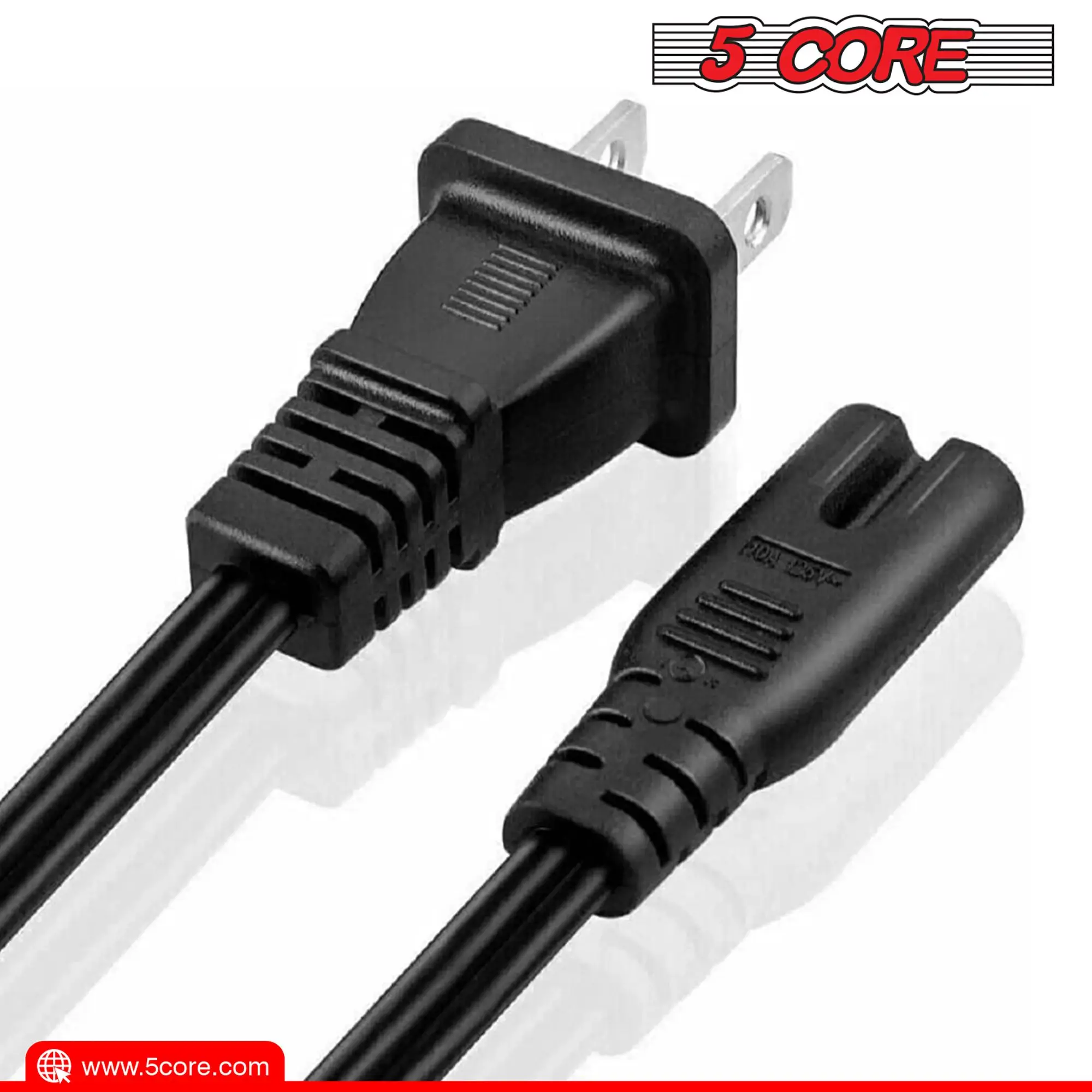 AC Power Cord 12 Ft ? 2 Prong US Male to Female Extension Adapter ? 16AWG/2C 125V 13A 1/2/5 Pc - PP 1002